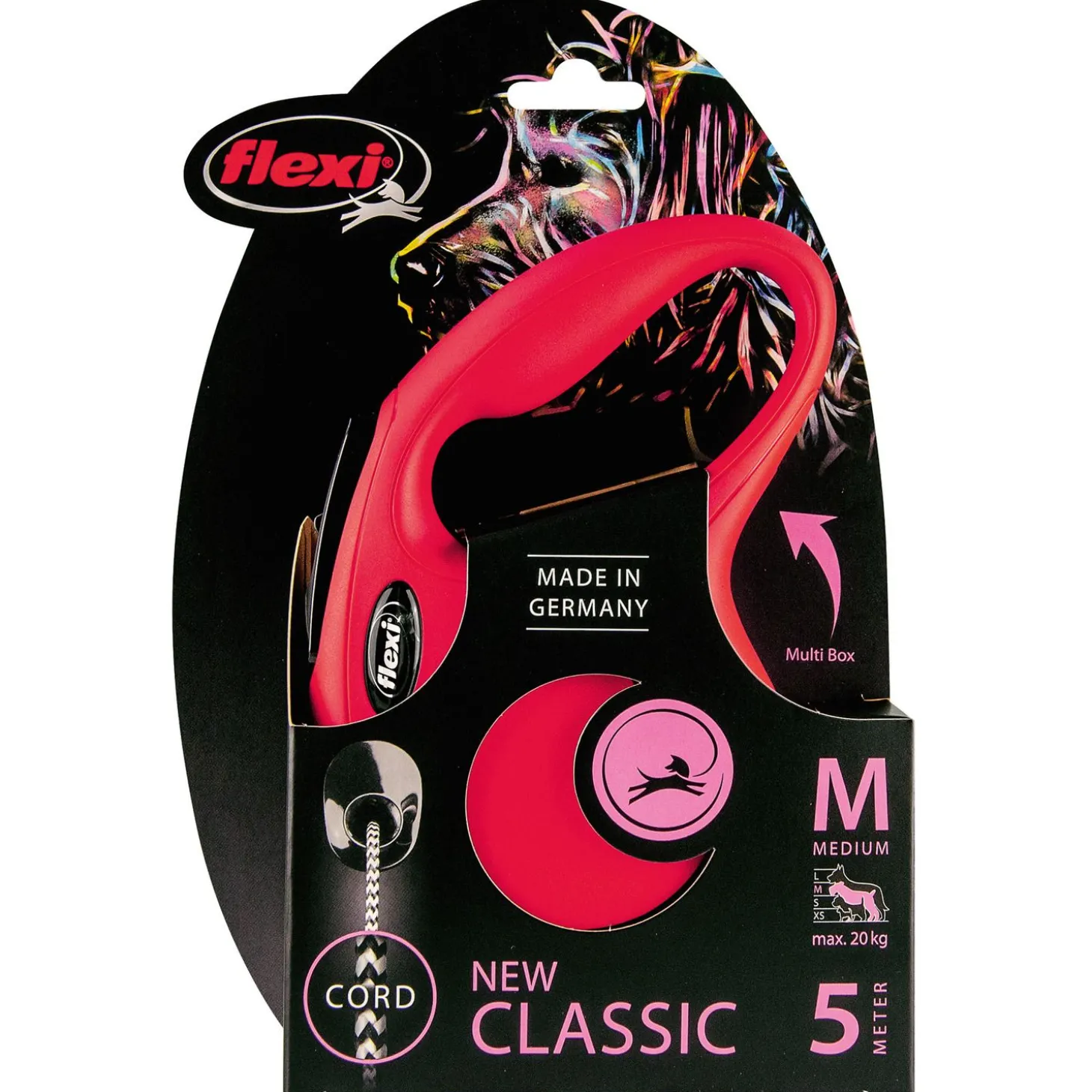 Flexi Rollijn Classic Koord M Rood - Hondenriem