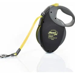 Flexi Rollijn Giant Tape Profession - Hondenriem - 10 m Zwart Neon Geel L