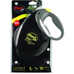 Flexi Rollijn Giant Tape Profession - Hondenriem - 10 m Zwart Neon Geel L