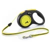 Flexi Rollijn New Classic Neon S Koord - Hondenriem - 5 m Zwart Geel S