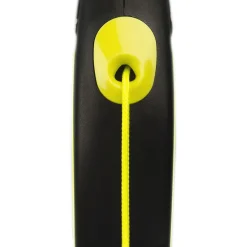 Flexi Rollijn New Classic Neon S Koord - Hondenriem - 5 m Zwart Geel S