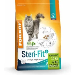 Fokker Cat Steri-Fit - Kattenvoer - Kip 12 kg Bonusbag