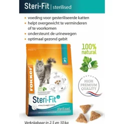Fokker Cat Steri-Fit - Kattenvoer - Kip 12 kg Bonusbag