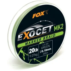 Fox Exocet Mk2 Marker Braid 0.18mm / 20lb X 300m  - Green - Voer accessoires - 300 m Groen