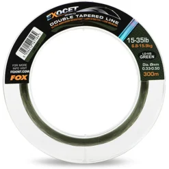 Fox Exocet Pro (Low Vis Green) Double Tapered Line 0.26mm - 0.50mm X 300m - Nylon -