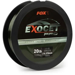 Fox Exocet Pro (Low Vis Green) 0.370mm 20bs / 9.09kgs (1000m) - Nylon -