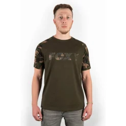 Fox Raglan Khaki / Camo Sleeve T - Shirts - Xl