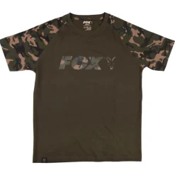 Fox Raglan Khaki / Camo Sleeve T - Shirts - Xl