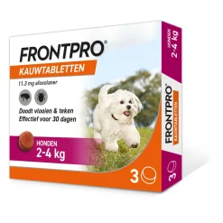 Frontpro Hond - Anti vlooien en tekenmiddel - 3 tab >2-4 Kg Small