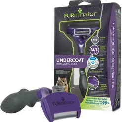 Furminator Cat Undercoat Tool - Long Hair - Kattenvachtkam - Paars Large