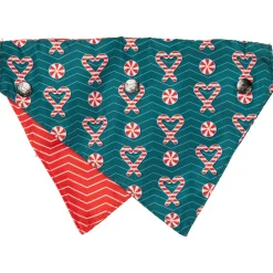 Fuzzyard Honden Bandana En Strik  I Heart Candy Canes - Hondenkleding - M/L
