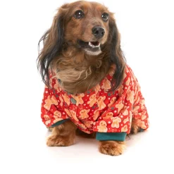Fuzzyard Honden Pyjama Holly Jolly Cookies - Hondenkleding - Rood Size 2