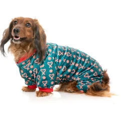Fuzzyard Honden Pyjama  I Heart Candy Canes - Hondenkleding - Groen Size 2