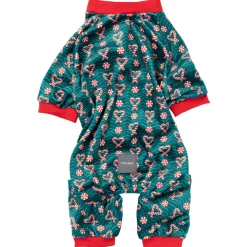 Fuzzyard Honden Pyjama  I Heart Candy Canes - Hondenkleding - Groen Size 4