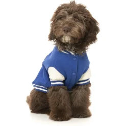 Fuzzyard The Letterman Jacket Blauw - Hondenkleding
