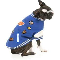 Fuzzyard The Letterman Jacket Blauw - Hondenkleding