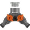 Gardena 2-Weg Ventiel 26.5 Mm (G 3/4 Inch) / 21 Mm (G 1/2 Inch) - Slangkoppeling -