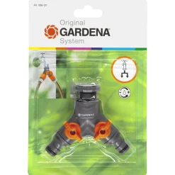 Gardena 2-Weg Ventiel 26.5 Mm (G 3/4 Inch) / 21 Mm (G 1/2 Inch) - Slangkoppeling -