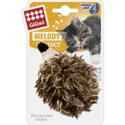 Gigwi Melody Chaser Egel - Kattenspeelgoed - 9 cm Bruin