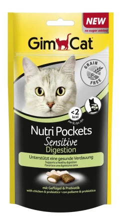 Gimcat Nutri Pockets Sensitive Digestion - Kattensnack - Gevogelte Probiotica 50 g