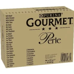 Gourmet Perle Duo - Land & Zee - Kattenvoer - Rund Kip Zalm 96x85 g
