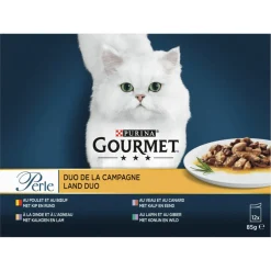 Gourmet Perle Land Duo - Kattenvoer - Kip Kalf Kalkoen 12x85 g