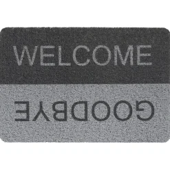 Hamat Curly Buitenmat Welcome/Goodbye - Deurmat - 60x40 cm Grijs Zwart