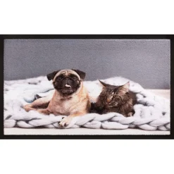 Hamat Deurmat Image Cat & Dog - Deurmat - 60x40 cm Multi-Color