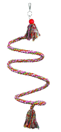 Happy Pet Vogelzitstok Spiraal Hangend - Vogelspeelgoed - per stuk Katoen