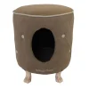 Happy-House Hocker En Huisje - Kattenmand - 40x40.5x40.5 cm Taupe Off-White Naturel