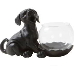 Happy-House Kandelaar Hond - Hondencadeau - 18.5x10x11.5 cm Bruin