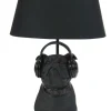 Happy-House Lamp Bulldog - Hondencadeau - 31.5x30x54 cm Zwart