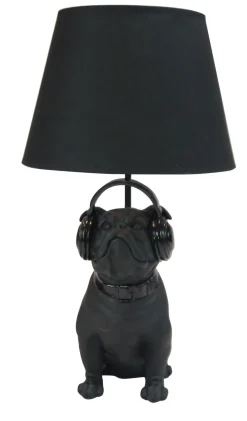 Happy-House Lamp Bulldog - Hondencadeau - 31.5x30x54 cm Zwart
