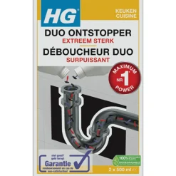 Hg Duo Ontstopper - Schoonmaakmiddelen - 0.5 l 2 stuks
