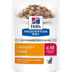 Hill's Prescription Diet C/D Urinary Stress Urinary Care  Maaltijdzakjes - Kattenvoer - Kip 12x85 g