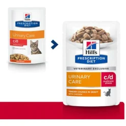Hill's Prescription Diet C/D Urinary Stress Urinary Care  Maaltijdzakjes - Kattenvoer - Kip 12x85 g