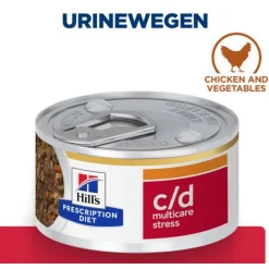 Hill's Prescription Diet C/D Urinary Stress Urinary Care Stoofpotje Blik - Kattenvoer - Kip Groente 82 g