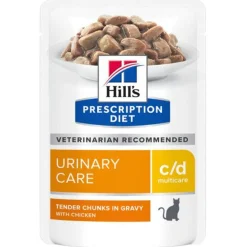 Hill's Prescription Diet C/D Multicare Urinary Care Maaltijdzakjes - Kattenvoer - Kip 12x85 g
