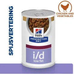 Hill's Prescription Diet I/D Digestive Care Low Fat Stoofpotje  Blik - Hondenvoer - Kip Groente 354 g