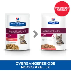 Hill's Prescription Diet I/D Digestive Care Maaltijdzakjes - Kattenvoer - Zalm 12x85 g
