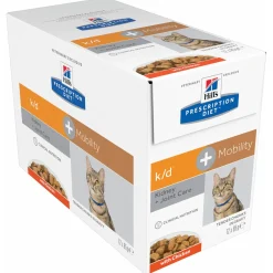 Hill's Prescription Diet K/D + Mobility - Kidney + Joint Care Maaltijdzakjes - Kattenvoer - Kip 12x85 g