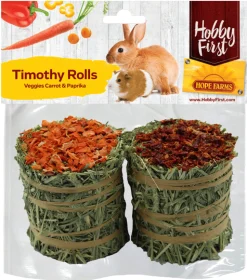 Hobbyfirst Hope Farms Hooirolletjes - Knaagdiersnack - Wortel Paprika 18x11 cm 200 g Voor Alle Leeftijden