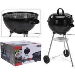Homestyle Bbq Bolvorm Houtskool Met Thermometer - Barbecue - Zwart