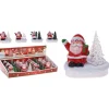 Homestyle Kerstfiguur Tafeldecoratie - Kerstversiering - 11x7x10 cm Rood Wit Led