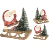 Homestyle Kerstman Op Slee Met Led - Kerstversiering - 12x5x13 cm Assorti