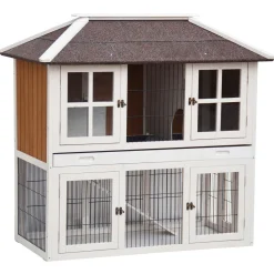 Homestyle Konijnenhok Palace - Dierenverblijf - 125x68x118 cm Wit Natural