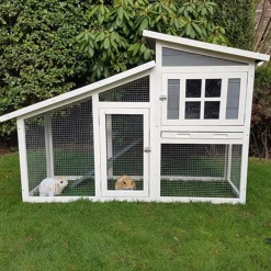 Homestyle Konijnenhok Rome - Dierenverblijf - 152x60x96 cm Wit