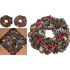 Homestyle Krans Met Dennenappels - Kerstversiering - Ø35 cm