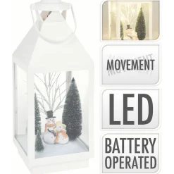 Homestyle Lantaarn Met Kerstscene - Kerstversiering - 48 cm