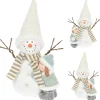 Homestyle Sneeuwman Met Kind Flock - Kerstversiering - 19x10x27 cm Assorti